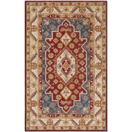 Safavieh 3 x 5 ft. Antiquity Hand Tufted Area RugRed & Blue AT503Q-3